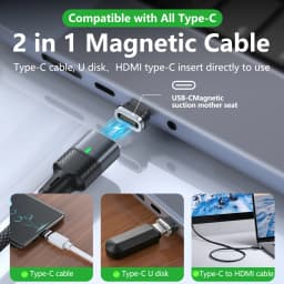Boxiang Magnetic Plug 240W 48V5A Magnetic USB-C Cable PD3.1Fast Charge 120Gbps High Speed Data Sync Dual Use Type C Charger Wire