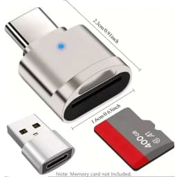 TF Card Reader, Micro SD Card Reader, Type C TF Memory Card Reader USB C to USB Adapter Applicable to for iPhone 17/17 Plus