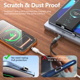 120W Fast Charging Magnetic Cable Nylon Braided USB‑A to Type‑C Cable Magnetic Dust‑proof Data Wire for Smartphone Notebook