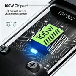 1. 3 in 1 100W Fast Charging Cable Transparent LED Night Light USB Type C Micro Charger Cord for iPhone Huawei
