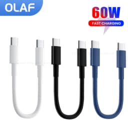 1-3 PCS 30cm Short USB C To Type C Cable 60W Fast Charging Power Bank Cable For Iphone 15 16 Samsung Xiaomi USB C Data Cable