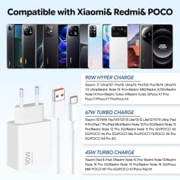 Xiaomi 90W Charger Original Hypercharge Combo Fast Charging Cable Type C for Xiaomi 15T Pro 15 17 Ultra 14 13 Ultra POCO X7 Pro