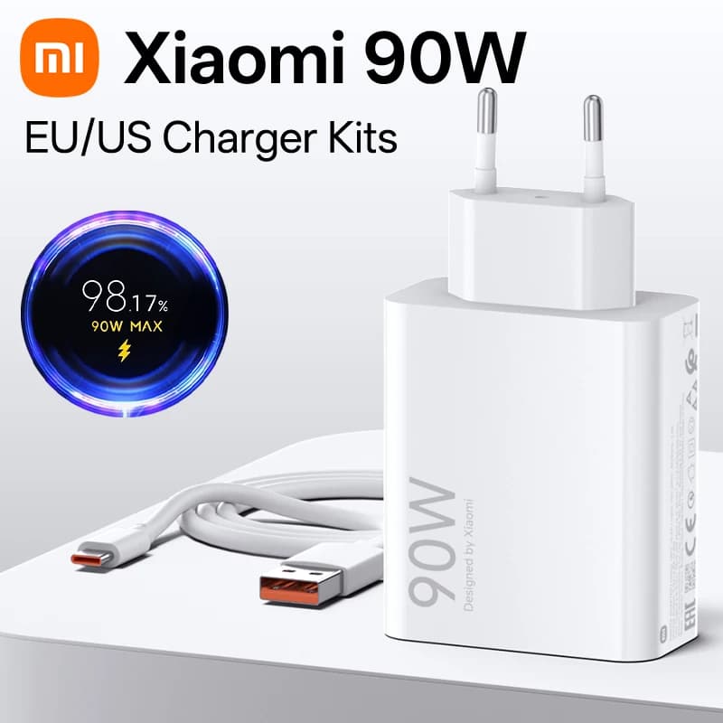 Xiaomi 90W Charger Original Hypercharge Combo Fast Charging Cable Type C for Xiaomi 15T Pro 15 17 Ultra 14 13 Ultra POCO X7 Pro