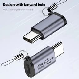 Type C Female to Mini USB Male Adapter Micro USB to USB C Adapter 480Mbps Data Transfer Fast Charging Converter for Phone