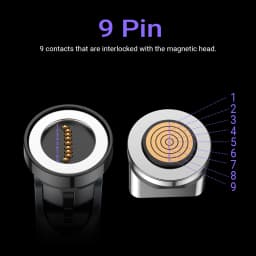 AUFU 3Pcs 9Pin 240W Magnetic USB C to Type C OTG Adapter Fast Charge Cable Converter for iPhone 16 15 MacBook Pro Xiaomi Laptop