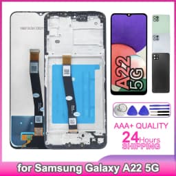 Tested LCD for Samsung Galaxy A22 5G A226B A226BR A226L Display Touch Screen Digitizer Assembly with Frame for Samsung A22 5G