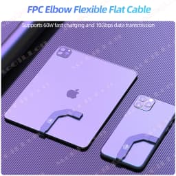 USB3.2 60W Elbow Type C Male to Female Cable FPC Flexible Cable for Apple Android Tablet Charging Data Sync Type C Connector