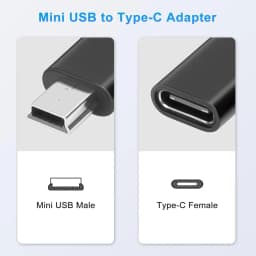 USB C to Mini USB Adapter (2/3/5 Pcs) C-Type Female Head to Mini USB Male Head Used for Mobile Phones PSP Cameras MP3 GPS R