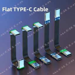 Type C to USB C Flat Silicone Cable with Left/Right Up/Down Angled Charging Cord Supports 60W 480M Fast Speed Multiple Lengths