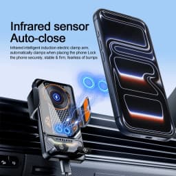 15W Universal Car Phone Wireless Charger Holder Touch 90° Rotation Mount for Samsung S25 S24 Iphone 17 16 15 14 13 12 11 Pro Max