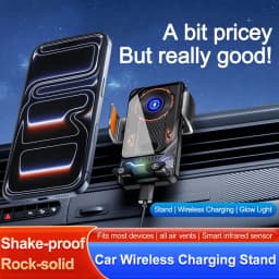 15W Universal Car Phone Wireless Charger Holder Touch 90° Rotation Mount for Samsung S25 S24 Iphone 17 16 15 14 13 12 11 Pro Max