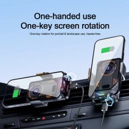 15W Universal Car Phone Wireless Charger Holder Touch 90° Rotation Mount for Samsung S25 S24 Iphone 17 16 15 14 13 12 11 Pro Max