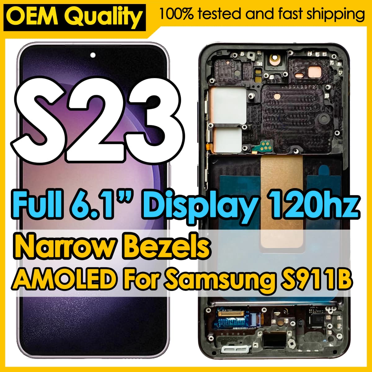 OEM 120Hz Dynamic AMOLED For Samsung Galaxy S23 Display Screen Replacement S911B S911U LCD Touch Digitizer Assembly Wholesale