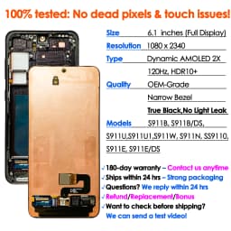 OEM 120Hz Dynamic AMOLED For Samsung Galaxy S23 Display Screen Replacement S911B S911U LCD Touch Digitizer Assembly Wholesale