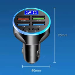 6 Ports Car Charger Fast Charging PD QC3.0 USB C Car Phone Charger Type C Adapter in Car For iPhone Samsung Huawei Xiaomi