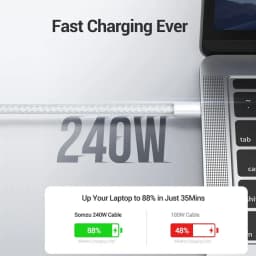 PD 240W USB C to USB C Charger Cable Type C Fast Charging Cable Compatible for iPhone 15 Series for iPad Pro for MacBook Pro 2M