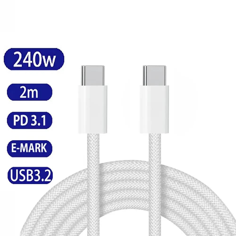 PD 240W USB C to USB C Charger Cable Type C Fast Charging Cable Compatible for iPhone 15 Series for iPad Pro for MacBook Pro 2M