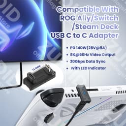 USB3.1 ThunderBolt3 20Gbps Data Adapter For ROG Ally 8K60Hz 140W USB C to C Fast Charge Converter Adapter For MacBook Steam Deck