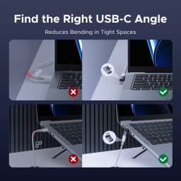 UGREEN USB-C Fmale to USB-C Male Adapter Right Angle 3PCS/2PCS Support 240W Fast Charging & 40Gbps For Macbook Ipad Phone