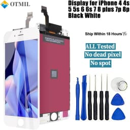 Lcd Display For Iphone 4 4S 5 5S 6 6S 7 8 Plus 7P 8P Black White Lcd Replacement Screen Digitizer Assembly With Repair Tools
