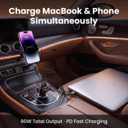 90W USB C Car Charger Multi Port Dual PD 30W Super Fast Charging Adapter for iPhone 17 16 15 Macbook Samsung Android Phone