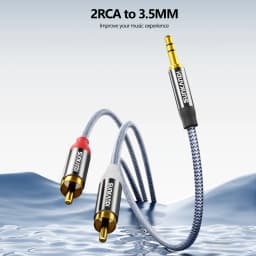 SUNKANDI RCA to 3.5mm Audio Cable,3.5mm to 2 RCA Male to Male Stereo Aux Cord for Smartphones, MP3, Tablets, Speakers, HDTV