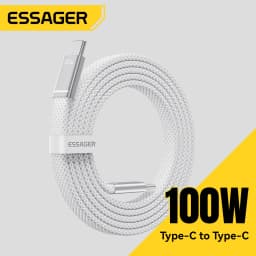 Essager 100W 5A Type C to Type C Cable For Iphone 17 Macbook Xiaomi Huawei USB C Ultra-thin Flat Cable Type C Quick Charger Cord