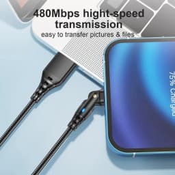 Rotatable USB Fast Charging Cable For Apple iPhone 14 13 12 11 Pro Max X XR XS 7 8 6 Phone Data Cord Charger Wire Accessories