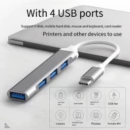 USB-A 3.0/2.0 Hub To Type C 5Gbps High Speed Transfer Data OTG Adapter Cable For Mobile Phone MacBook Pc Laptop Splitter 4 Ports