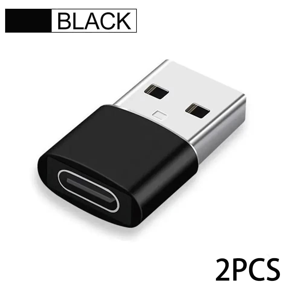 2Pcs USB Type C OTG Converter Portable USB-C Male to Female Adapter Universal Connection for MacBook Laptop Huawei Samsung