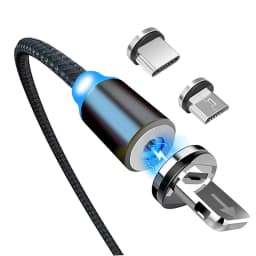 1/3/5 pcs Round Magnetic Cable Tip Micro USB Magnetic Charger Cable Plug USB Type C Magnet Cable Adapter 360 Rotate Cable Tips