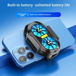2024 New FS01 Phone Cooler 600mAh Dual Fan Rechargeable Radiator Game Cooling Back Clip Wireless Mute for Smartphones Universal