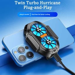 2024 New FS01 Phone Cooler 600mAh Dual Fan Rechargeable Radiator Game Cooling Back Clip Wireless Mute for Smartphones Universal