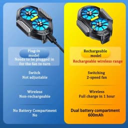 2024 New FS01 Phone Cooler 600mAh Dual Fan Rechargeable Radiator Game Cooling Back Clip Wireless Mute for Smartphones Universal