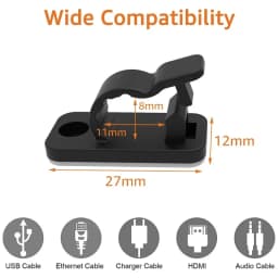 10/50Pcs Self Adhesive Cable Clips Cord Management Wire Holder Organizer Clamp Desk Tidy Cable Manager in Car Home Office Clips