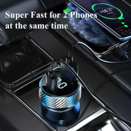 300W USB Car Charger with Voltage Monitor Super Fast Charging Adapter for iPhone 15 Pro Max Samsung OPPO VIVO Huawei Oneplus