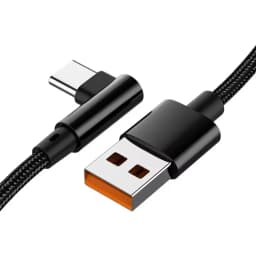 Fast Charging Cable 6A 66W Type C USB for Huawei Xiaomi 14 Redmi Honor OPPO Realme POCO 90 Degree Elbow Charger Cable for Gaming