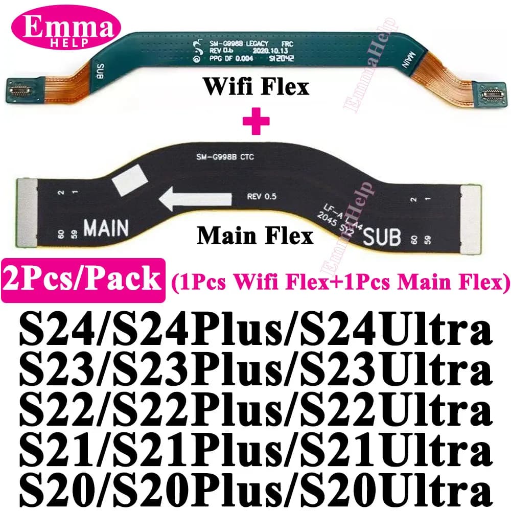2pcs Motherboard Connect Flex For Samsung Galaxy S20 S21 S22 S23 S24 Plus Ultra Wifi Signal Connect Mainboard Flex Cable