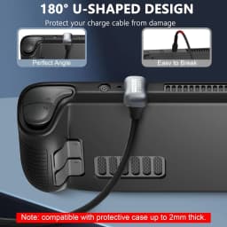 U Shape USB C PD 100W Fast Charging Cable 180 Degree Angled Type-C USB 3.2 10Gbps 4K@60Hz Display Cord for Laptop VR Phones Pads