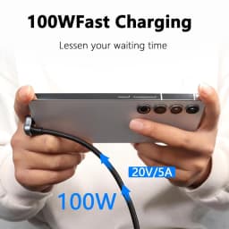 U Shape USB C PD 100W Fast Charging Cable 180 Degree Angled Type-C USB 3.2 10Gbps 4K@60Hz Display Cord for Laptop VR Phones Pads
