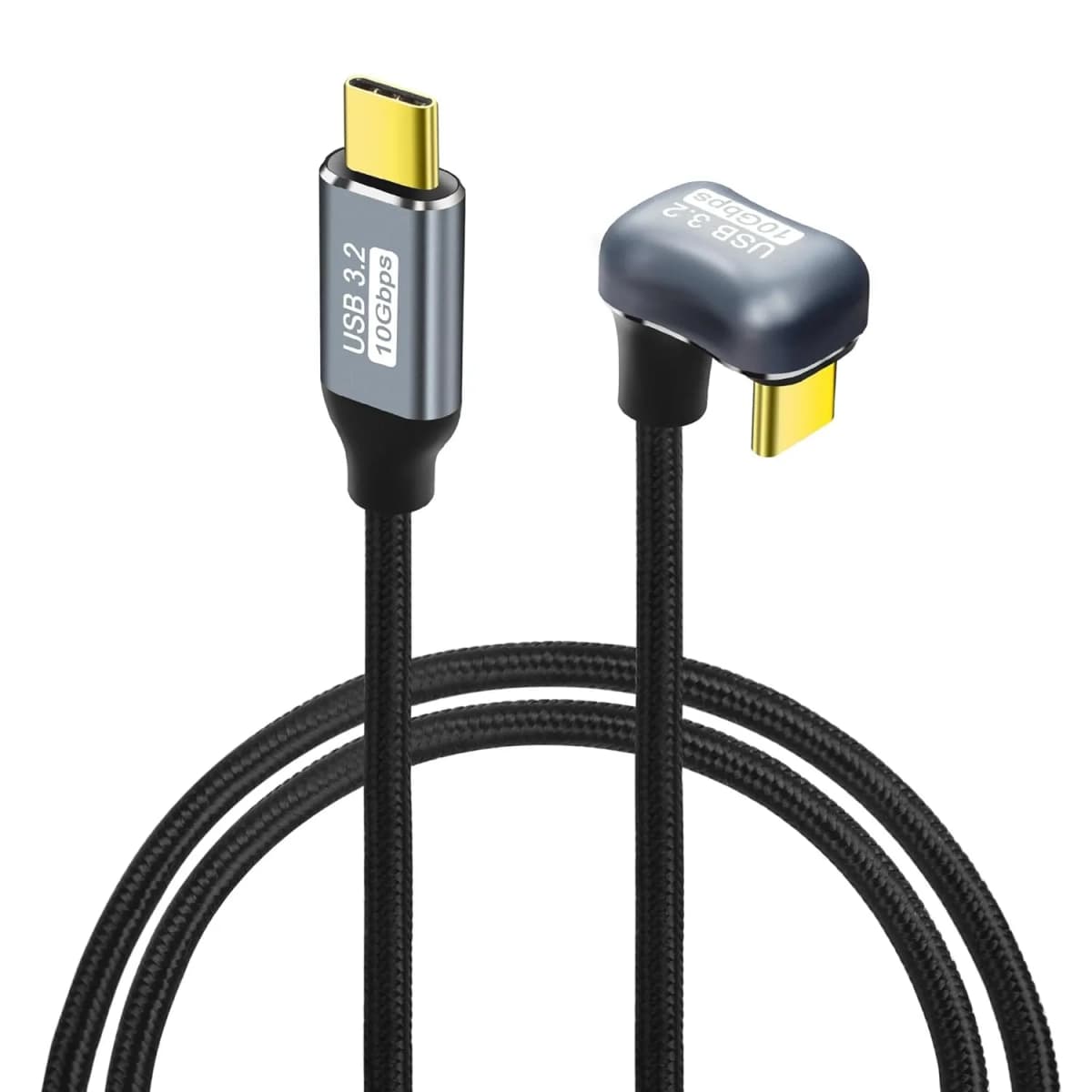 U Shape USB C PD 100W Fast Charging Cable 180 Degree Angled Type-C USB 3.2 10Gbps 4K@60Hz Display Cord for Laptop VR Phones Pads
