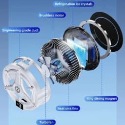 Three Gears Adjustable Mobile Phone Cooler Magnetic Suction Back Clip Semiconductor Cooling Radiator Back Clip with RGB Light