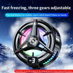 Three Gears Adjustable Mobile Phone Cooler Magnetic Suction Back Clip Semiconductor Cooling Radiator Back Clip with RGB Light