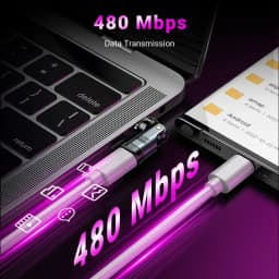 AUFU 2PCS 240W Magnetic USB C Adapter 9Pin USB Type C Fast Charge Cable USB C Female Converter for Samsung iPhone Ipad Macbook