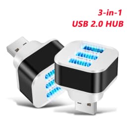 3 Port USB Slots Adaptor Extender USB 3 in 1 2.0 Multple USB Interface Extender USB Splitter Hub Auto Electronics Accessories