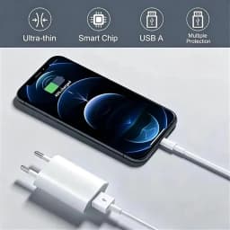 EU Plug USB Fast Charger For iPhone 11 12 mini 13 14 Pro XS Max X XR 6 6S 7 8 14 Plus SE 2020 5 5S USB Charging Cable 1m 1.5m 2m