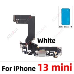 Waterproof Sticker + Flex For iPhone 13 12 11 Pro Max Plus mini Bottom USB Mic Dock Charger Connector Charging Port Flex Cable