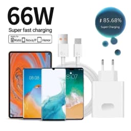 66W 6A Super Fast Charger For Huawei Mate 40 50 60 P50 P60 Nova 12i 13i Pro HONOR 200 Lite X8 X9 Type C USB Quick Charging Cable