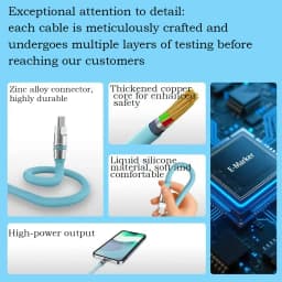 Hichain PD240W USB C Fast Charging Cable Soft Liquid Silicone Type to C Cable For iphone Laptop Tablets Earphones 1.2M/2M