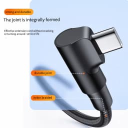 90 Degree PD 100W USB-C Fast Charging Cable For iPhone 15 16 17 Pro Max Samsung Xiaomi POCO F8 OnePlus Dual Type C Braided Cable